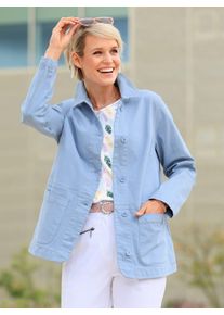 Classic Basics Damen Jeansblazer "Jeans-Blazer", blau, Gr. 36, 98% Baumwolle, 2% Elasthan, Blazer