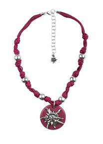 Allgäu Rebell ALLGÄU REBELL Damen Kette mit Anhänger "Maria", pink, Basic, PTFE-Kunststoff, Halsketten, rustikaler Charme