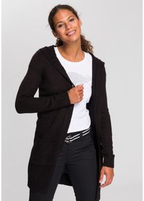 Kangaroos Damen Kapuzenstrickjacke, schwarz, casual, Gr. 32, Strick, Obermaterial: 100% Polyacryl, Strickjacken, mit aufgesetzten Taschen und breiten