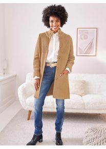 Heine Damen Longstrickjacke, braun, Gr. 36, unifarben, 85% Polyacryl, 15% Wolle, Strickjacken