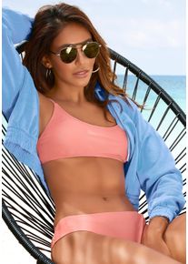 Lascana Damen Bustier-Bikini, rosa, Gr. 34, glänzend, unifarben, Polyamid, Bikini-Sets, mit goldfarbener Glanzbeschichtung