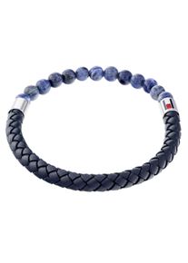 Tommy Hilfiger Herren Armband "Schmuck Edelstahl Armschmuck Lederarmband", Leder-Edelstahl, blau, Leder, Edelstahl, Armbänder