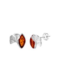 Vivance Damen Paar Ohrstecker "925-Sterling Silber rhodiniert Bernstein", ONE-SIZE, Silber 925 (Sterlingsilber), weiß, Silber 925 (Sterlingsilber),