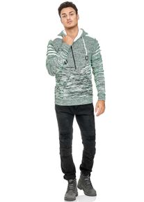 Rusty Neal Herren Kapuzensweatshirt, grün, casual, Gr. XXL, unifarben, 70% Polyacryl, 30% Baumwolle, Sweatshirts, in modernem Strickdesign