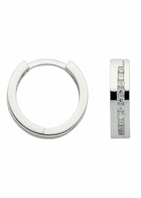 Adelia´s ADELIA ́S Damen Paar Ohrhänger "1 Paar 333 Weißgold Ohrringe / Creolen mit Zirkonia", Damen, Weißgold 333, silber, Weißgold 333, Ohrringe, 333 Gold