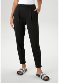 Damen Schlupfhose, schwarz, elegant, Gr. 40, Aniston SELECTED, unifarben, Jersey, Obermaterial: 65% Polyester, 32% Viskose, 3% Elasthan, Hosen, mit
