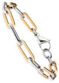 Jobo Damen Armband, Edelstahl, silber, Edelstahl, Armbänder, Edelstahl bicolor beschichtet 22 cm