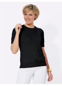 Casual Looks Damen Kurzarmpullover "Pullover", schwarz, Gr. 38, unifarben, 50% Baumwolle, 50% Polyacryl, Pullover