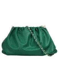 CLUTY Damen Umhängetasche, grün, Leder, unifarben, Taschen, echt Leder, Made in Italy