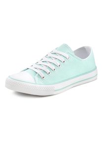 Lascana Damen Sneaker, Gr. 36, blau, Obermaterial: 100% Baumwolle. Futter: 100% Baumwolle. Decksohle: 100% Baumwolle. Laufsohle: 100% Synthetik,