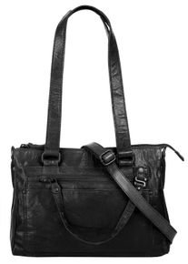 SPIKES & SPARROW Damen Shopper, SPIKES & SPARROW, schwarz, Leder, unifarben, leicht glänzend, Taschen, echt Leder