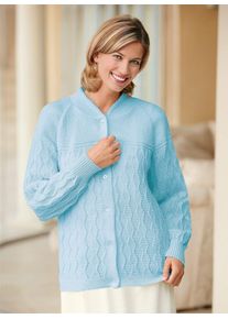 wäschepur WÄSCHEPUR Damen Strickjacke, Gr. 36, blau, 50% Wolle, 50% Polyacryl, unifarben, Strickjacken