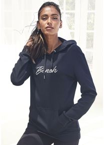 Damen Kapuzensweatshirt, BENCH. LOUNGEWEAR, Gr. 36, schwarz, Interlock, Obermaterial: 100% Baumwolle, unifarben, Basic, Sweatshirts, mit glänzender
