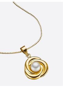 Lady Damen Kette mit Anhänger, 1,2, Gold-Metall-Perlen, gold, Gold, Metall, Perlen, Halsketten