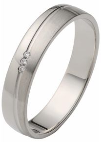 Firetti Trauring "Schmuck Geschenk Gold 375 Hochzeit Ehering "LIEBE"", 18, 0,015 ct SI = kleine Einschlüsse mit Brillanten, Weißgold 375, 4mm, weiß,