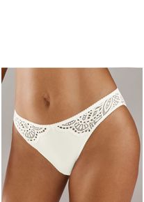 Lascana Damen Slip "Aurora", Gr. 36, beige, Microtouch, Obermaterial: 82% Polyamid, 18% Elasthan, Unterhosen, mit toller Spitze in blumiger Optik