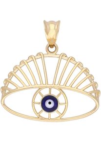 Firetti Damen Ketten-Anhänger "Schmuck Geschenk Gold 375 "Nazar - blaues Auge" Anhänger Halskette", Gelbgold 375, 0,84 g, bunt, Gelbgold 375,