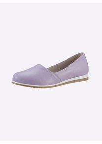 Heine Damen Slipper, Gr. 37, lila, Leder, Glattleder, sportlich, Schuhe