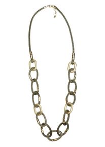 Damen Lange Kette "Rosalie", gold, Basic, Collezione Alessandro, Kunstfaser, Halsketten, mit glänzendem Textilband