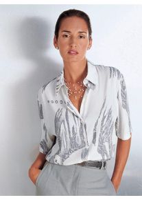 CRÉATION L CREATION L Damen Druckbluse, grau, Gr. 38, gemustert, mehrfarbig, 100% Viskose, Blusen