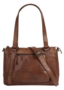 SPIKES & SPARROW Damen Henkeltasche, SPIKES & SPARROW, braun, Leder, unifarben, leicht glänzend, Taschen, echt Leder