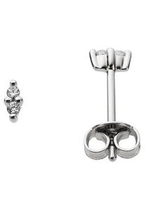 Firetti Damen Paar Ohrstecker "Schmuck Geschenk Gold 333 Ohrschmuck Raute", 0,04 ct P2 = erkennbare Einschlüsse, Weißgold 333-Diamanten, weiß,