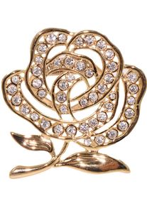 Firetti Damen Tuchring "Schmuck Geschenk Ansteckschmuck Schalclip Rose", gold, Messing, Broschen, mit Zirkonia (synth.)