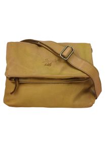Samantha Look Damen Umhängetasche, gelb, Leder, vintage, Taschen, echt Leder, Made in Italy