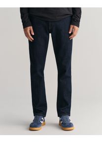 Gant Herren Slim-fit-Jeans "SLIM Gant JEANS", blau, casual, Gr. 33, Denim/Jeans, Obermaterial: 97% Baumwolle, 2% Polyester, 1% Elasthan, Jeans