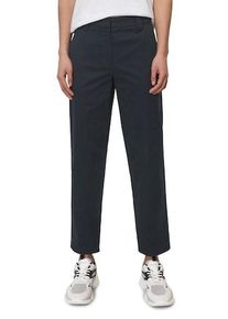 Marc O'Polo MARC O'POLO Damen 7/8-Hose "Pants, modern chino style, tapered leg, high rise, welt pocket", blau, casual, Gr. 36, Web, Obermaterial: 97% Baumwolle,