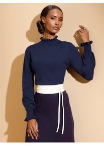 CRÉATION L CREATION L Damen Strickpullover "Modal-Mix-Pullover", blau, Gr. 40, unifarben, 50% Polyamid, 25% Modal, 25% Viskose, Pullover