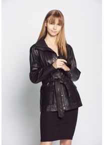 JCC Damen Bikerjacke "R6382", schwarz, Gr. 48, Obermaterial: 100% Leder, Lamm / Futter: 100% Polyester / Ärmelfutter: 100% Polyester, Jacken