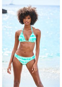 s.Oliver Damen Bikini-Hose "Enja", blau, Gr. 38, bedruckt, Batikmuster, Microfaser, Recycling-Polyamid, Microfaser, Badehosen, mit breiten Bändern an