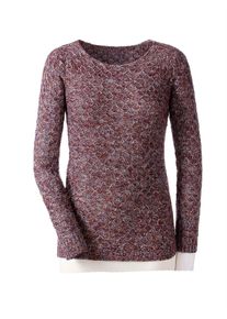 Inspirationen Damen Rundhalspullover "Pullover", rot, Gr. 38, gemustert, mehrfarbig, 45% Polyacryl, 43% Baumwolle, 12% Polyester, Pullover