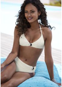 JETTE Damen Triangel-Bikini, weiß, Gr. 34, Microfaser, Polyamid, Microfaser, Bikini-Sets, mit Zier-Accessoires