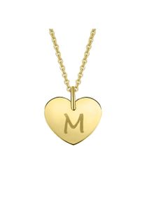 ONE ELEMENT Damen Ketten-Anhänger "Herz mit Gravur M Buchstaben Anhänger aus 333 Gelbgold", M, Gelbgold 333, gold, Gelbgold 333, Schmuckanhänger,
