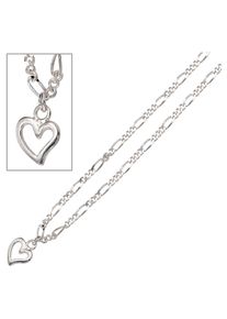 Jobo Damen Fußkette, Silber 925 (Sterlingsilber), silber, Silber 925 (Sterlingsilber), Fußkettchen, Herz 925 Silber