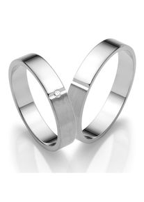 Firetti Trauring "Schmuck Geschenk Gold 750 Hochzeit Ehering "LIEBE"", 72, ohne Brillant, Weißgold 375, 4mm, weiß, Weißgold 375, Fingerringe, Made in