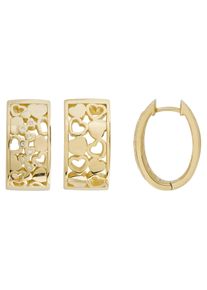 Firetti Damen Paar Creolen "Schmuck Geschenk Silber 925 Herzen", Silber 925 (Sterlingsilber), gold, Silber 925 (Sterlingsilber), Ohrringe, Made in