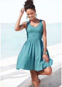 Beach Time BEACHTIME Damen Sommerkleid, braun, casual, Gr. 42, unifarben, Web, Obermaterial: 100% Baumwolle, Kleider, aus gewebter Baumwolle, leichtes