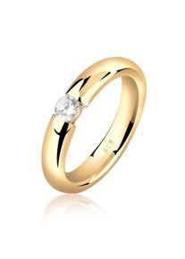 NENALINA Damen Verlobungsring "Damenring Solitär mit Zirkonia 925 Silber", 58mm, Silber 925 (Sterlingsilber), 4mm, gold, Silber 925 (Sterlingsilber),