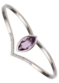 Jobo Damen Fingerring "Ring mit Amethyst und Zirkonia", 52, Weißgold 333, weiß, Weißgold 333, Fingerringe, 333 Weißgold