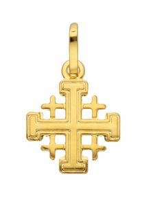Adelia´s ADELIA ́S Damen Ketten-Anhänger "585 Gold Kreuz Anhänger Jerusalem", Damen, Gelbgold 585, gold, Gelbgold 585, Schmuckanhänger, Goldschmuck für Damen &