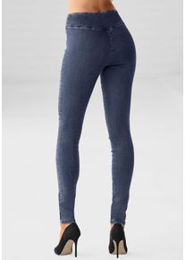 Buffalo Damen Jeggings, Gr. 34, blau, Web, Obermaterial: 69% Baumwolle, 21% Polyester, 8% Viskose, 2% Elasthan, unifarben, Basic, Hosen, mit breitem