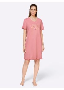 wäschepur WÄSCHEPUR Damen Sleepshirt "Sleepshirts", Gr. 36, rosa, 100% Baumwolle, geblümt, gemustert, Kleider