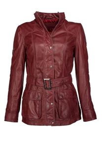 JCC Damen Bikerjacke "R6382", rot, Gr. 48, Obermaterial: 100% Leder, Lamm / Futter: 100% Polyester / Ärmelfutter: 100% Polyester, Jacken