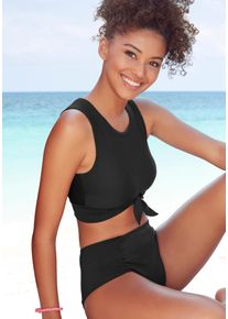 Venice Beach Damen Highwaist-Bikini-Hose "Planet", schwarz, Gr. 36, unifarben, Polyamid, Badehosen, in angesagter Schnittform