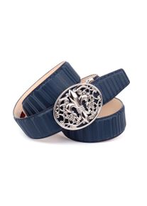 Anthoni Crown Damen Ledergürtel, blau, casual, Gr. 90, Rindsleder, Gürtel