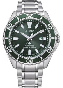 Citizen Taucheruhr, silber, Armbanduhren, Armbanduhr, Herrenuhr, Solar, bis 20 bar wasserdicht, Edelstahlarmband