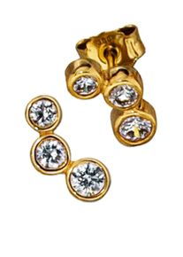 Jobo Damen Paar Ohrstecker "Ohrringe mit 6 Zirkonia", Gelbgold 333, gold, Gelbgold 333, Ohrringe, 333 Gold